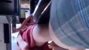 My Gf Showing her pussy in resturant.