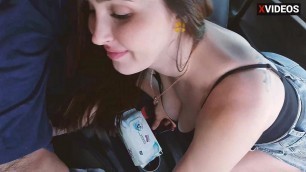 Let's bet&comma; Daddy&comma; that you won't persuade me to give a blowjob in the car&excl;&quest; OK&comma; I lost the bet&comma; take me wherever you want