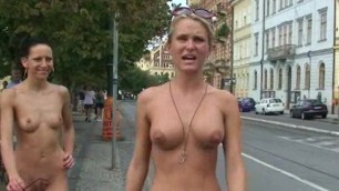 Leonelle and Laura Naked on Public Streets