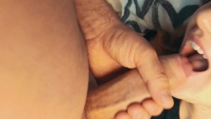 First Time Sucking my Big Dick Cum in her Mouth 4k POV