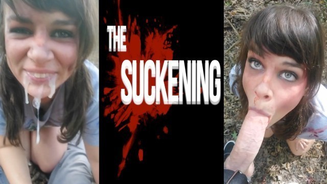 THE SUCKENING - Zombie Girl Sucks a Cock POV - Risky Public Outdoor Blowjob Ends w Oral Creampie