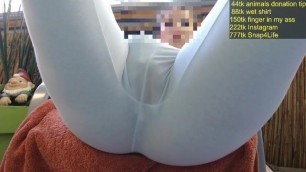 Teacher Squirting in White Leggings