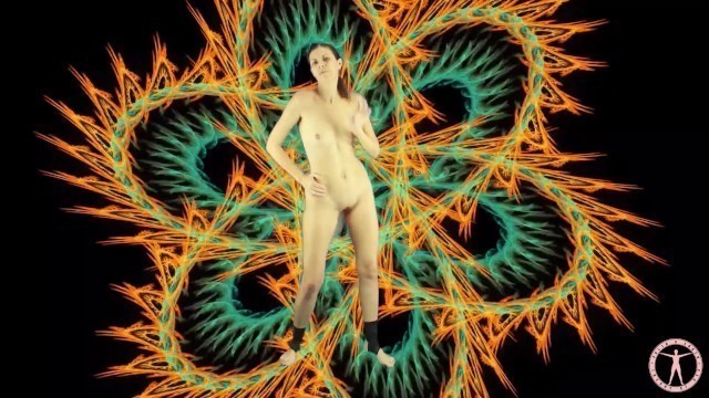 Part 2. Julia V Earth is a Sexy Dancer to Asian Music in the Great Background, with a Butt Plug Tail