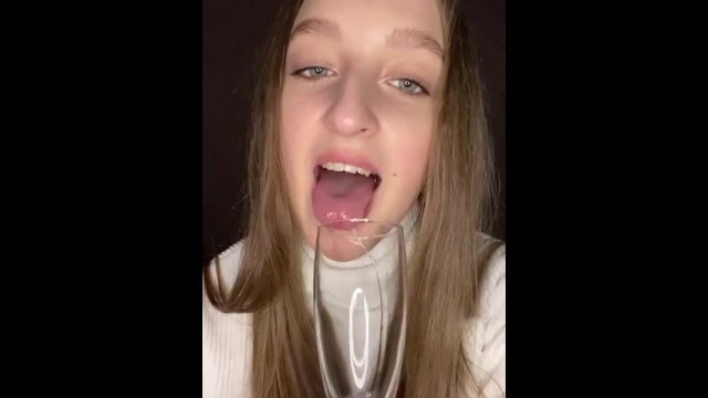 Drooling in Glass. Uvula Show