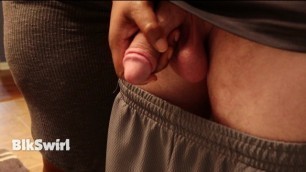 Holding his Dick while he Pees